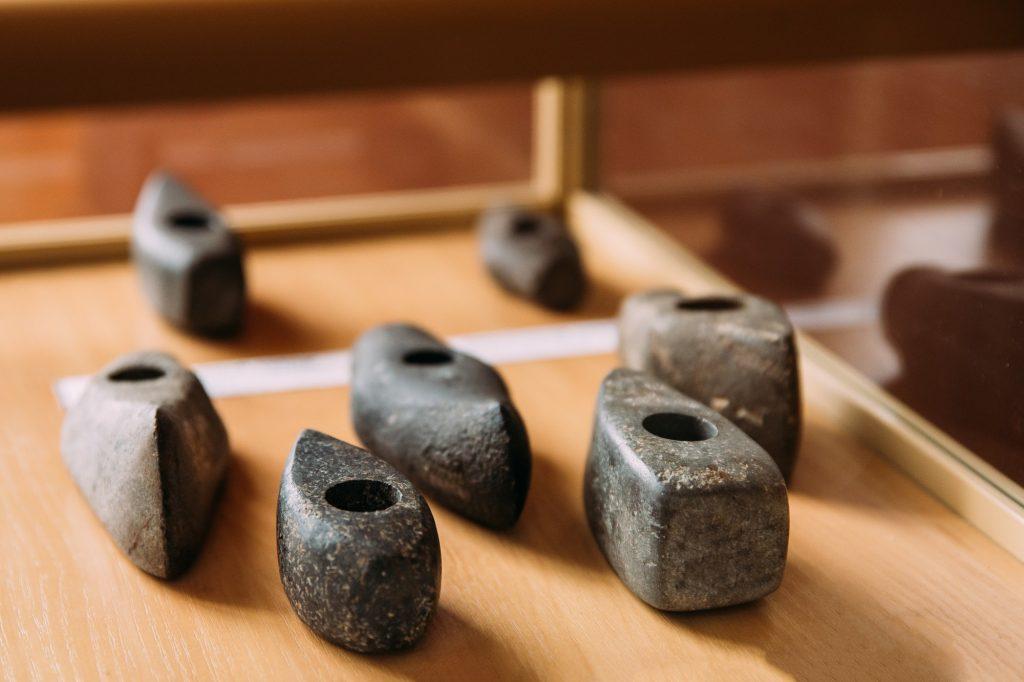 Turov, Belarus. Stone Axes In Turov Local History Museum.
