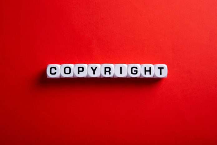 Copyright word. Concept of legal education.