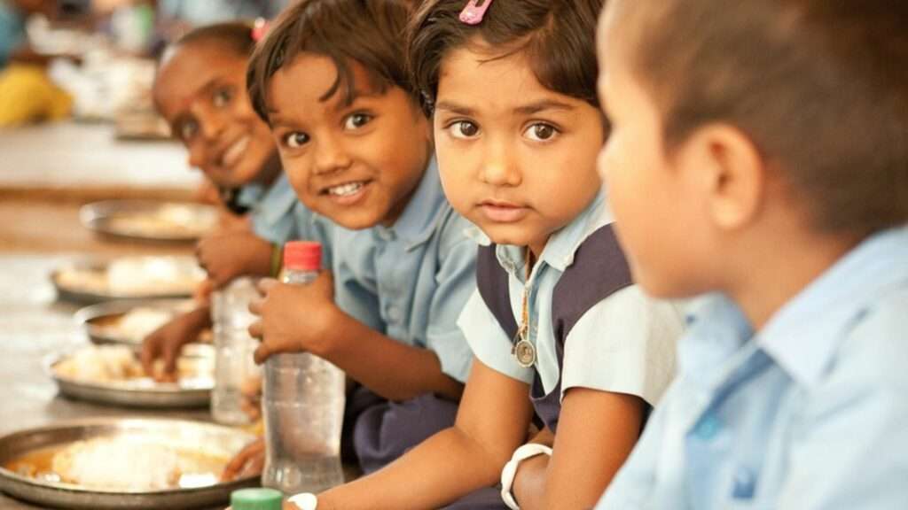 School Children Having Mid Day Meals