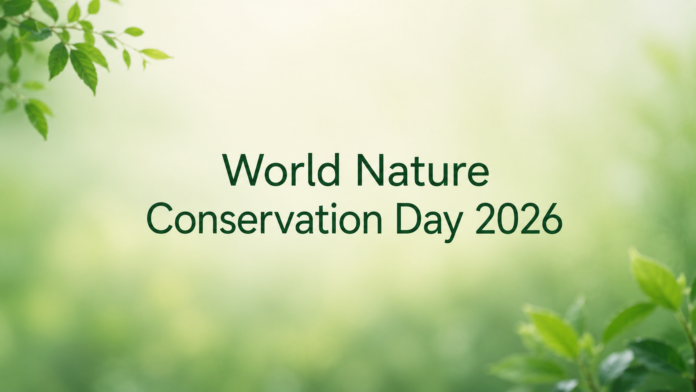 World Nature Conservation Day 2026 feature image highlighting nature conservation, biodiversity, environmental protection and sustainable living.